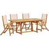 Image de vidaXL - 5-delige - Tuinset - massief - acaciahout - en - textileen