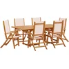 Image de vidaXL - 7-delige - Tuinset - massief - acaciahout - en - textileen