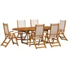 Image de vidaXL - 7-delige - Tuinset - massief - acaciahout - en - textileen