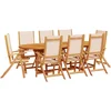 Image de vidaXL - 9-delige - Tuinset - massief - acaciahout - en - textileen