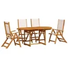 Image de vidaXL - 5-delige - Tuinset - massief - acaciahout - en - textileen