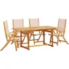 Image de vidaXL - 5-delige - Tuinset - massief - acaciahout - en - textileen