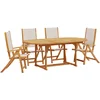 Image de vidaXL - 5-delige - Tuinset - massief - acaciahout - en - textileen