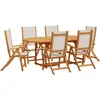 Image de vidaXL - 7-delige - Tuinset - massief - acaciahout - en - textileen