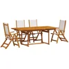 Image de vidaXL - 5-delige - Tuinset - massief - acaciahout - en - textileen