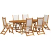 Image de vidaXL - 9-delige - Tuinset - massief - acaciahout - en - textileen