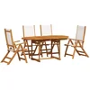 Image de vidaXL - 5-delige - Tuinset - massief - acaciahout - en - textileen