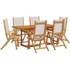 Image de vidaXL - 7-delige - Tuinset - massief - acaciahout - en - textileen