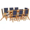 Image de vidaXL - 9-delige - Tuinset - massief - acaciahout - en - textileen