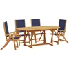 Image de vidaXL - 5-delige - Tuinset - massief - acaciahout - en - textileen