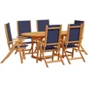 Image de vidaXL - 7-delige - Tuinset - massief - acaciahout - en - textileen