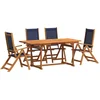 Image de vidaXL - 5-delige - Tuinset - massief - acaciahout - en - textileen