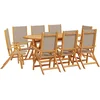 Image de vidaXL - 9-delige - Tuinset - massief - acaciahout - en - textileen