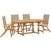 Image de vidaXL - 5-delige - Tuinset - massief - acaciahout - en - textileen