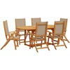 Image de vidaXL - 7-delige - Tuinset - massief - acaciahout - en - textileen
