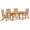 Image de vidaXL - 5-delige - Tuinset - massief - acaciahout - en - textileen