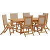 Image de vidaXL - 7-delige - Tuinset - massief - acaciahout - en - textileen