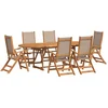 Image de vidaXL - 7-delige - Tuinset - massief - acaciahout - en - textileen