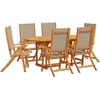 Image de vidaXL - 7-delige - Tuinset - massief - acaciahout - en - textileen