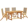 Image de vidaXL - 5-delige - Tuinset - massief - acaciahout - en - textileen