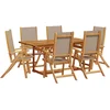 Image de vidaXL - 7-delige - Tuinset - massief - acaciahout - en - textileen