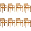 Image de vidaXL - Tuinstoelen - 8 - st - 59x55x85 - cm - massief - acaciahout