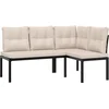 Image de vidaXL - Tuinbanken - met - kussens - 2 - st - gepoedercoat - staal - zwart