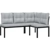 Image de vidaXL - Tuinbanken - met - kussens - 2 - st - gepoedercoat - staal - zwart