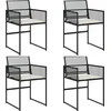 Image de vidaXL - Tuinstoelen - 4 - st - met - kussens - poly - rattan - zwart