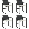 Image de vidaXL - Tuinstoelen - 4 - st - met - kussens - poly - rattan - zwart