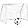 Image de vidaXL - Kindervoetbaldoelen - 2 - st - met - bal - 64x35x48 - cm - metaal - wit