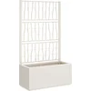 Image de vidaXL - Plantenbak - met - latwerk - 80x36x140 - cm - polypropeen - wit