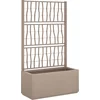 Image de vidaXL - Plantenbak - met - latwerk - 80x36x140 - cm - polypropeen - lichtbruin