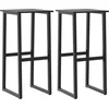 Image de vidaXL - Barkrukken - 2 - st - 38x38x80 - cm - gepoedercoat - staal - zwart