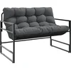 Image de vidaXL - Tuinbank - met - kussen - 113 - cm - staal - antracietkleurig