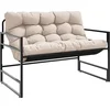 Image de vidaXL - Tuinbank - met - kussen - 113 - m - staal - taupe