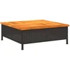 Image de vidaXL - Tuintafel - 70x70x25 - cm - poly - rattan - en - acaciahout - zwart