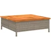 Image de vidaXL - Tuintafel - 70x70x25 - cm - poly - rattan - en - acaciahout - grijs