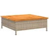 Image de vidaXL - Tuintafel - 70x70x25 - cm - poly - rattan - en - acaciahout - beige