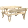 Image de vidaXL - Picknicktafel - voor - 4 - kinderen - met - parasolgat - massief - vurenhout