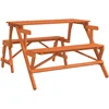 Image de vidaXL - Picknicktafel - met - banken - 2-in-1 - ombouwbaar - massief - vurenhout