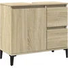 Image de vidaXL - Badkamerkast - 65x33x60 - cm - bewerkt - hout - sonoma - eikenkleurig