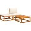 Image de vidaXL - 3-delige - tuinbankset - met - kussens - acaciahout - & - rotan