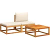 Image de vidaXL - 3-delige - tuinbankset - met - kussens - acaciahout - & - rotan