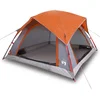 Image de vidaXL - Tent - 4-persoons - waterdicht - grijs - en - oranje