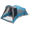Image de vidaXL - Tunneltent - voor - gezin - 8-persoons - waterdicht - blauw