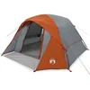 Image de vidaXL - Gezinstent - 6-persoons - waterdicht - grijs - en - oranje