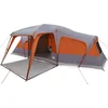 Image de vidaXL - Familietent - met - verandakoepel - 9persoons - waterdicht - grijs - oranje