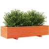 Image de vidaXL - Plantenbak - 110x40x26,5 - cm - massief - grenenhout - wasbruin