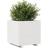 Image de vidaXL - Plantenbak - 50x50x49,5 - cm - massief - grenenhout - wit